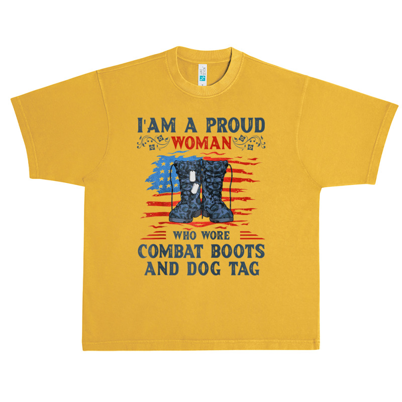 I'm A Proud Woman Who Wore Combat Boots And Dog Tag Veterans Raglan Ba Urban Heavy T-shirt by cm-arts | Artistshot