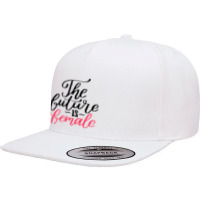 Future Is Female Hand Lettering Style 5 Panel Snapback Cap | Artistshot