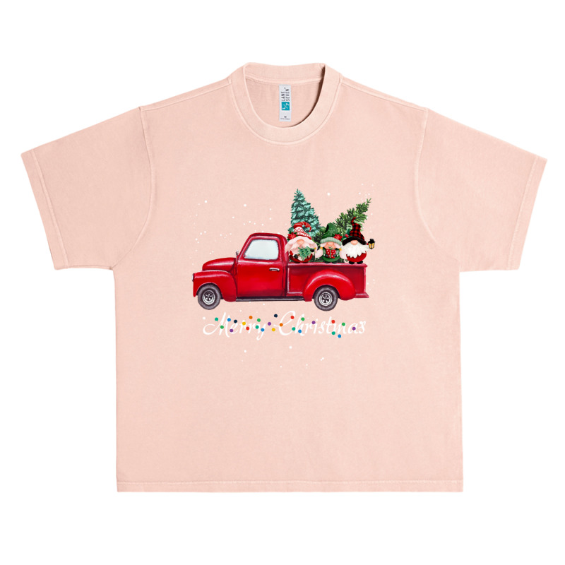 Vintage Wagon Red Truck Christmas Gnome Tree Pajamas Xmas Long Sleeve Urban Heavy T-shirt by cm-arts | Artistshot