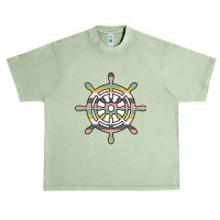 Ship Wheel Green Striped Urban Heavy T-shirt | Artistshot