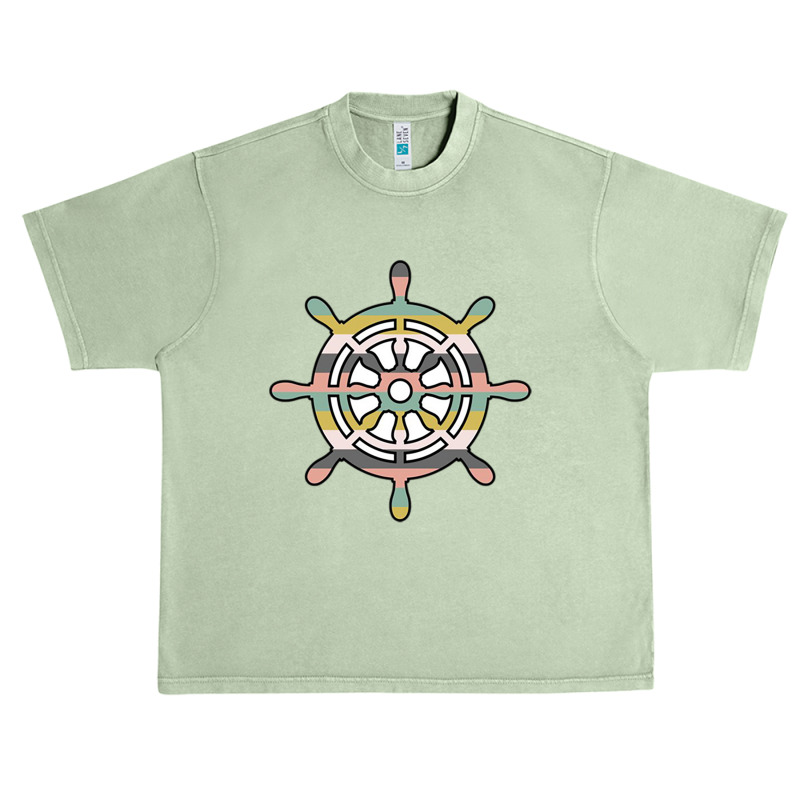 Ship Wheel Green Striped Urban Heavy T-shirt | Artistshot