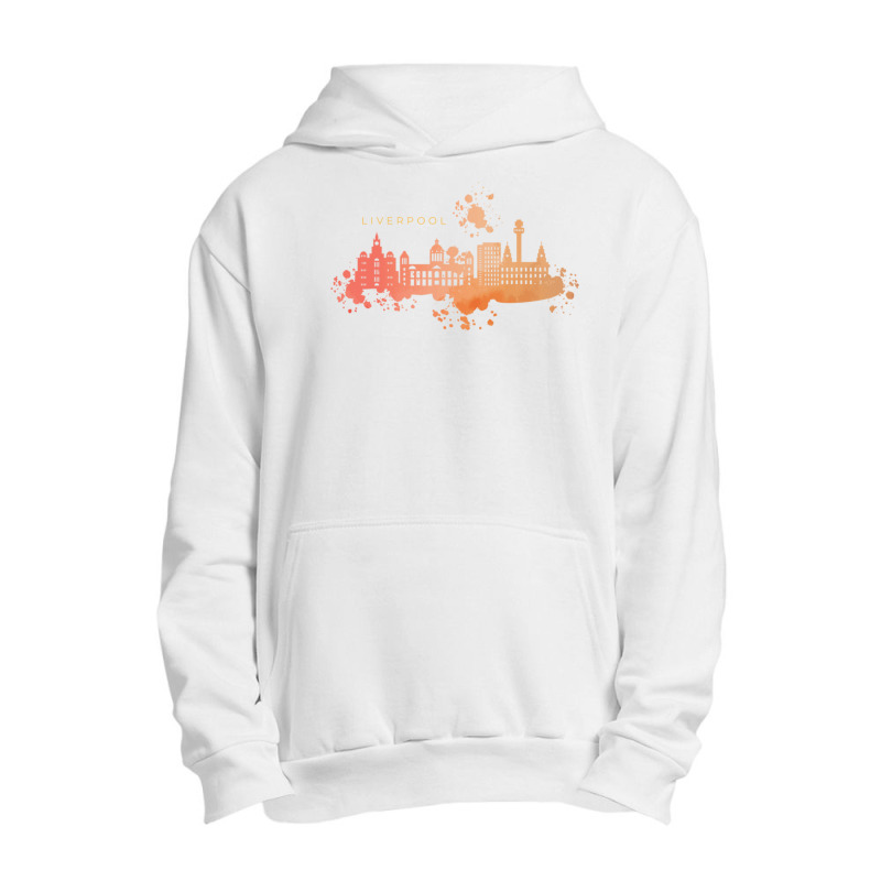 Liverpool Skyline Watercolors Classic Urban Pullover Hoodie | Artistshot