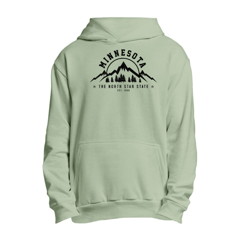 Minnesota North Star State Est. 1858 Vintage Mountains Gift Urban Pullover Hoodie | Artistshot