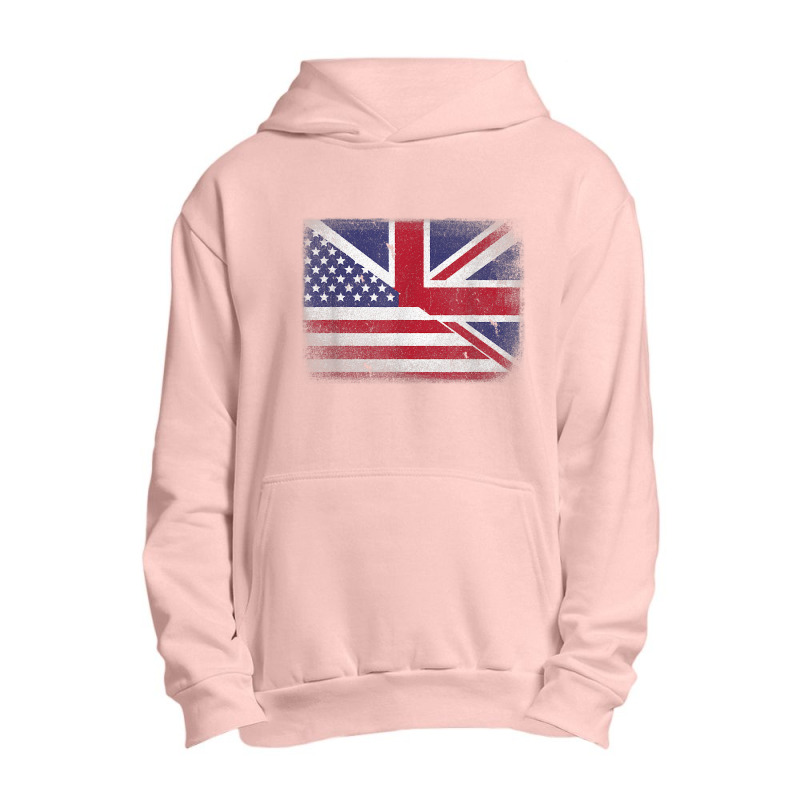 British American Flag T Shirt Great Britain Union Jack . Urban Pullover Hoodie | Artistshot