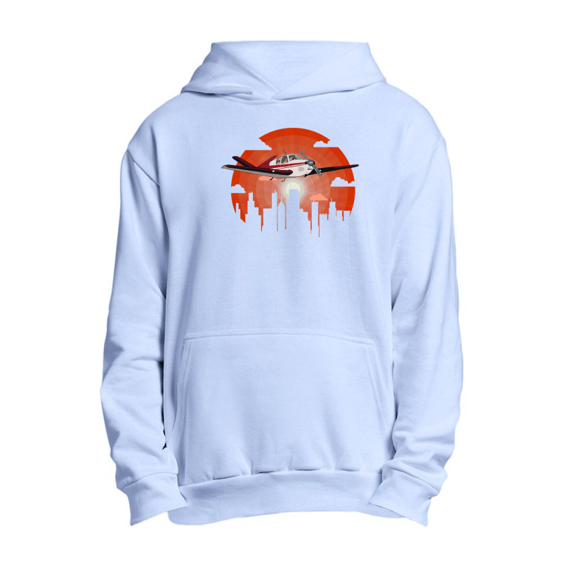 City Sightseeing Flight  Beech Bonanza Vtail Airplane Design Urban Pullover Hoodie | Artistshot