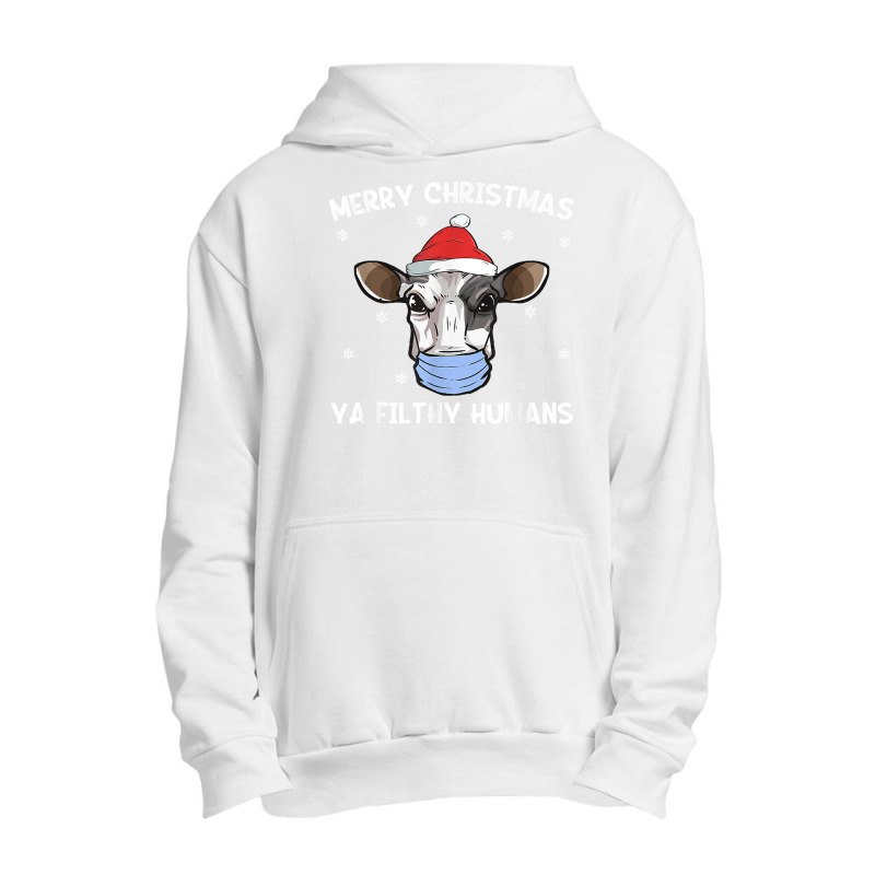 Merry Christmas Milk Cow Face Mask  Dairy Cow Santa T Shirt Urban Pullover Hoodie | Artistshot