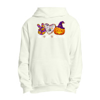 Pumpkin Witch Hat Trick Or Treat Peace Love Halloween T Shirt Urban Pullover Hoodie | Artistshot