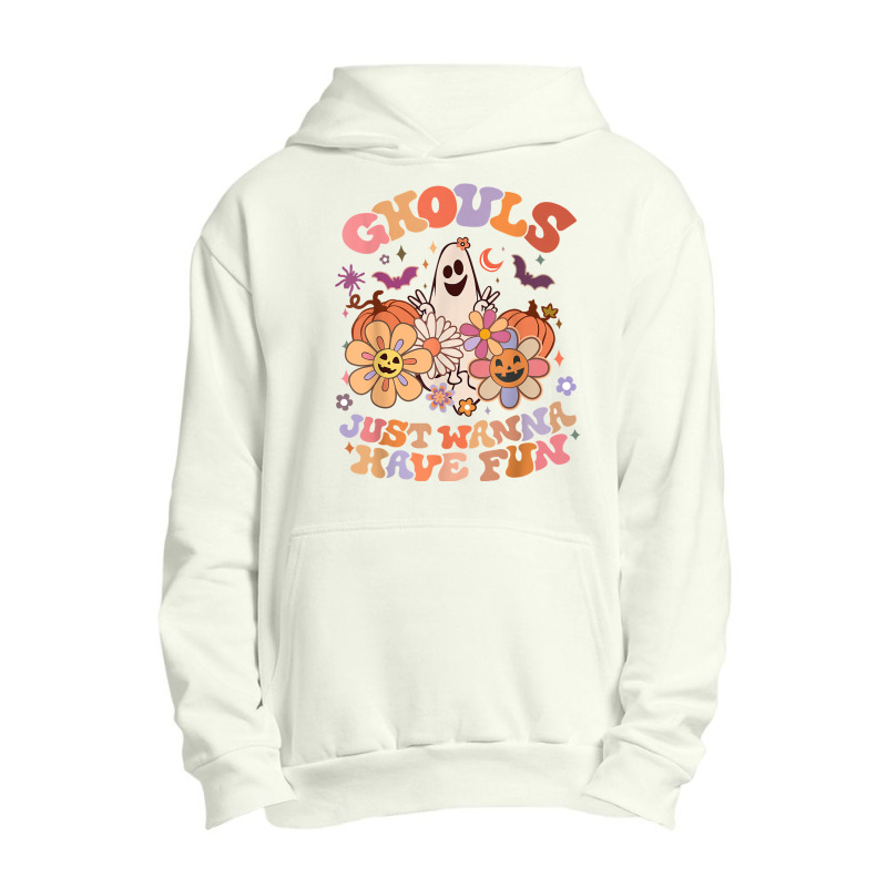 Retro Groovy Halloween Women Men Ghouls Just Wanna Have Fun T Shirt Urban Pullover Hoodie | Artistshot