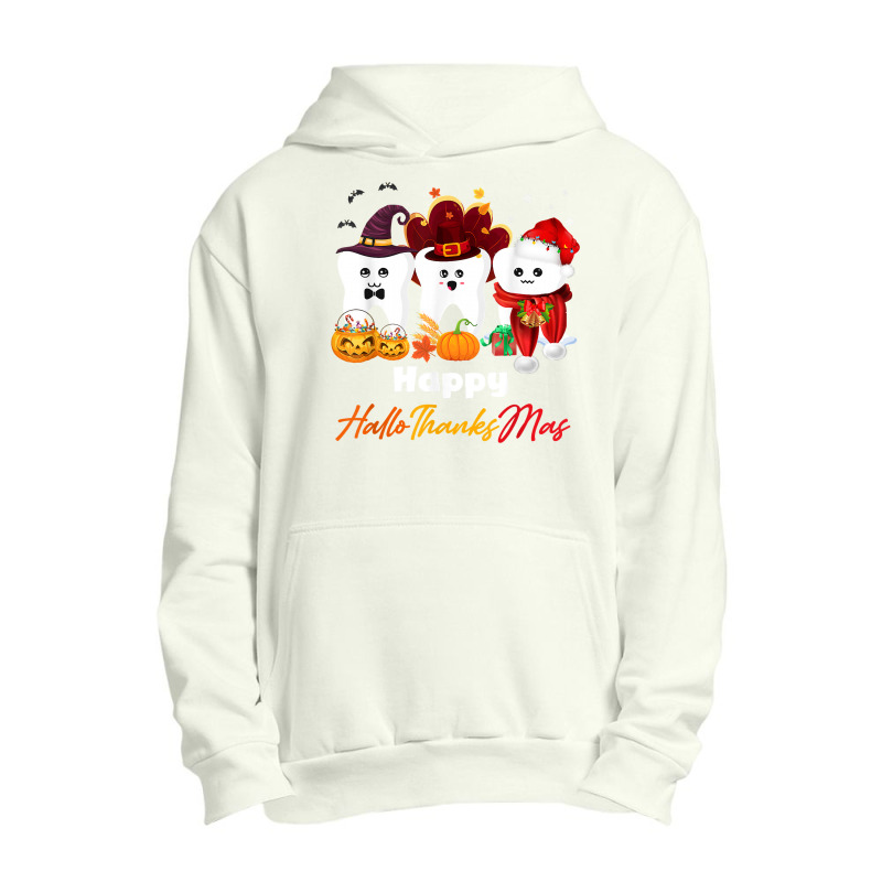 Teeth Hallothanksmas Halloween Thanksgiving Christmas Dental T Shirt Urban Pullover Hoodie | Artistshot