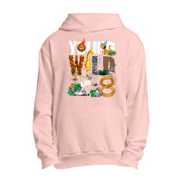 8th Birthday Young Wild And I'm 8 Safari Jungle Animal Zoo T Shirt Urban Pullover Hoodie | Artistshot