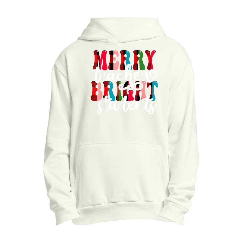 Groovy Plaid Merry Teacher Bright Students Christmas Teacher T Shirt Urban Pullover Hoodie | Artistshot