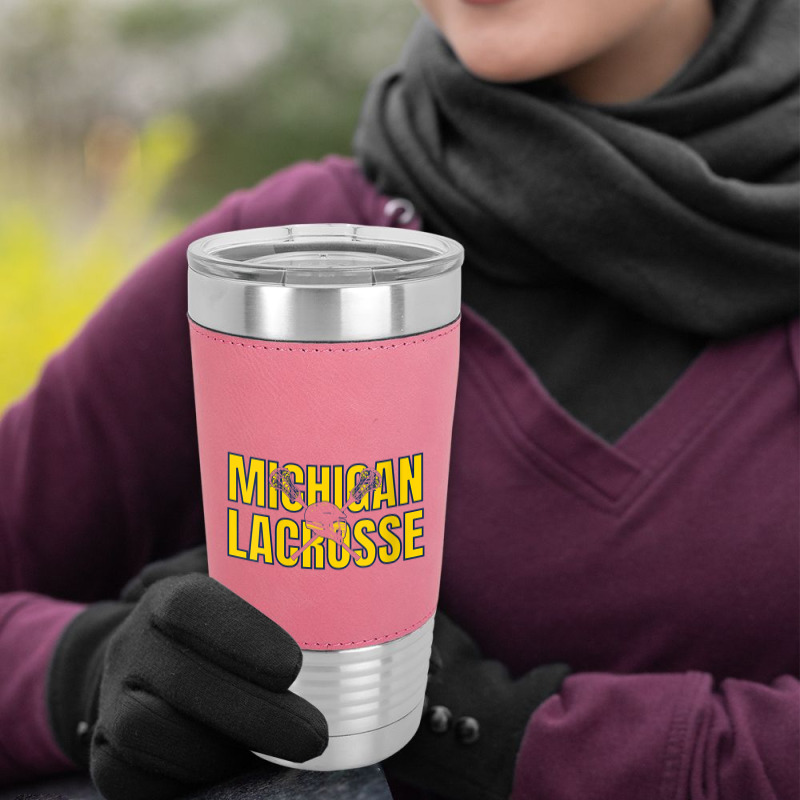 Womens Michigan Lacrosse Helmet Mi Lax The Wolverine State Gift V Neck Leatherette Tumbler | Artistshot