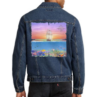 Sailing Ship T  Shirt Sunset Sail T  Shirt Men Denim Jacket | Artistshot