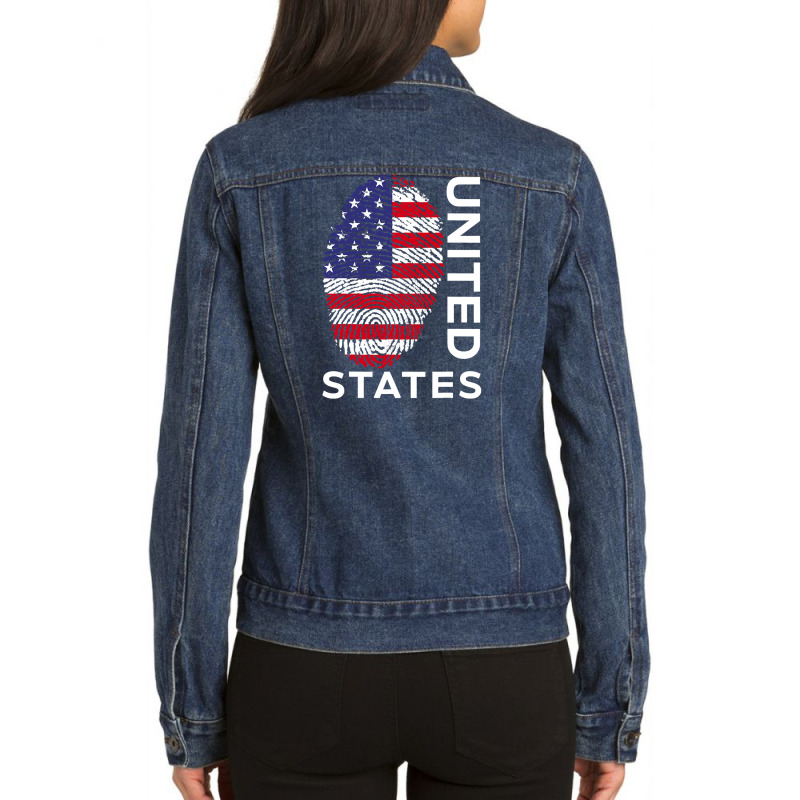 Usa America Flag Home United States Ladies Denim Jacket by ZulArt | Artistshot