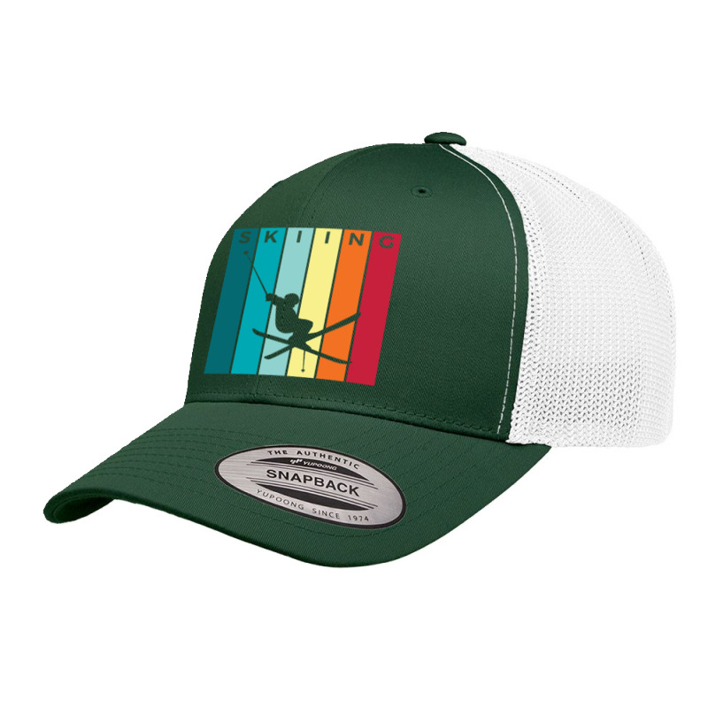 Skiing Silhouette Sport Activity Vector Graphic Retro Trucker Cap | Artistshot