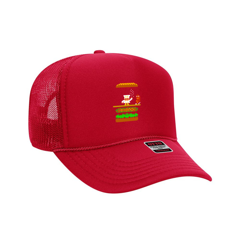 Burger Time Retro 80's Arcade Game Design Foam Trucker Hat by cm-arts | Artistshot