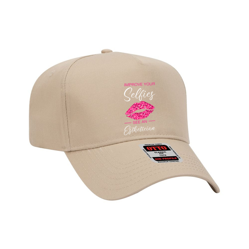 Esthetician Selfies Lips Cosmetology Beautician Esthetic Adjustable Baseball Cap | Artistshot