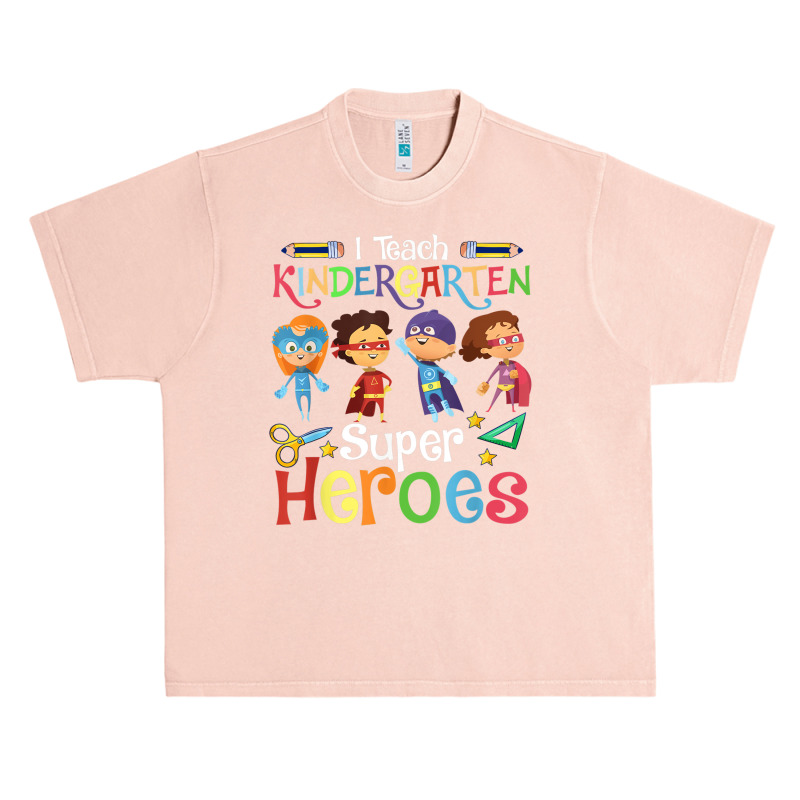 I Teach Kindergarten Superheroes Wellcome Back To School Urban Heavy T-shirt | Artistshot