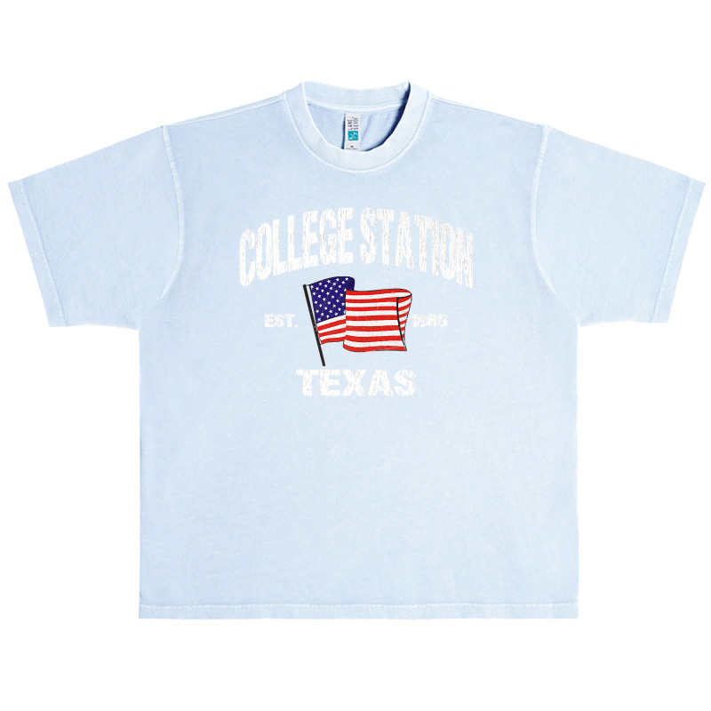 College Station Texas Tx Usa Stars & Stripes Vintage Style Premium Urban Heavy T-shirt | Artistshot