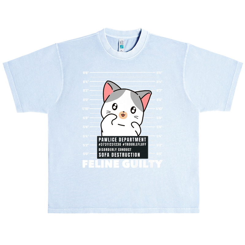 Funny Cat Feline Guilty Guilty Cat Pawlice Dept Mugshot Premium Urban Heavy T-shirt | Artistshot