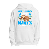 Funny Lazy Sloth Mostly Running On Empty Diabetes Warrior T Shirt Urban Pullover Hoodie | Artistshot