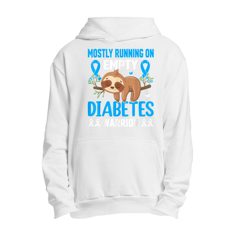 Funny Lazy Sloth Mostly Running On Empty Diabetes Warrior T Shirt Urban Pullover Hoodie by cm-arts | Artistshot