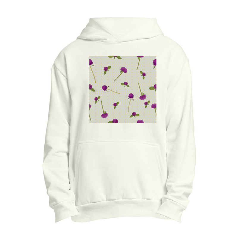 Globe Amaranth Vadamalli Seamless Pattern For Onam Trends Urban Pullover Hoodie by cm-arts | Artistshot