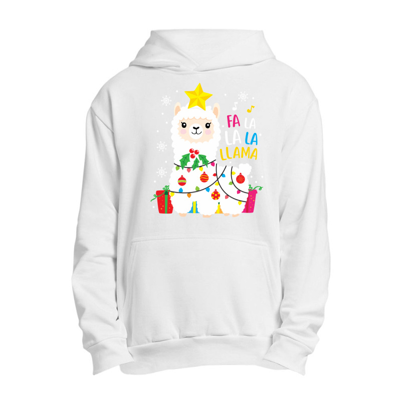 Funny Llama Fa La La Christmas Ornament Decors Urban Pullover Hoodie | Artistshot