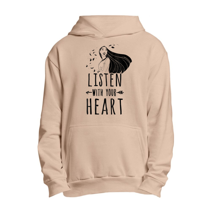 Funny Pocahontas Listen With Your Heart Graphic Urban Pullover Hoodie | Artistshot