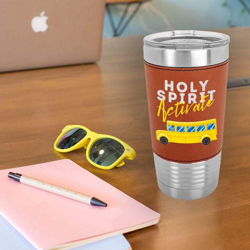 Holy Spirit Activate   Bus Driver Fun Christian Religious Premium T Sh Leatherette Tumbler | Artistshot