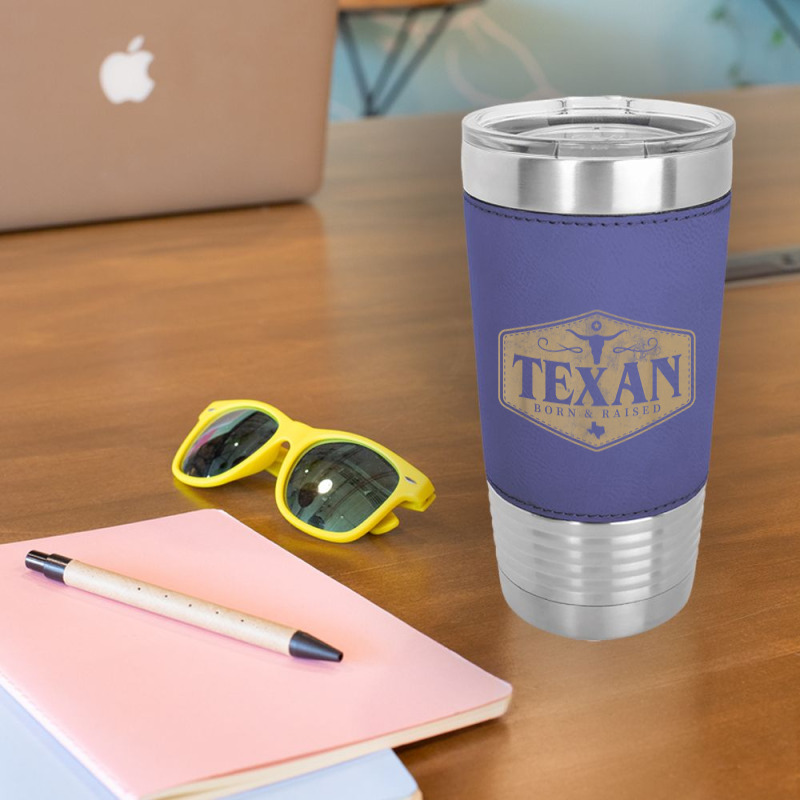 State Of Texas Raised Texan Native Boutique T Shirt Leatherette Tumbler | Artistshot