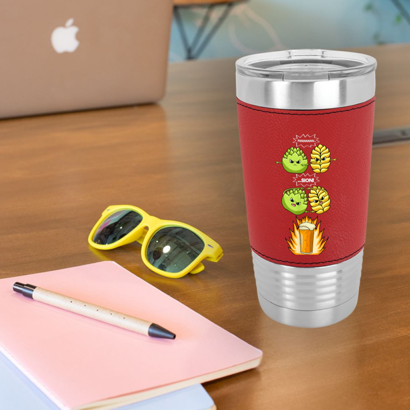 Beer Fusion Barley Malt And Hops Funny Beer Drinking Leatherette Tumbler | Artistshot