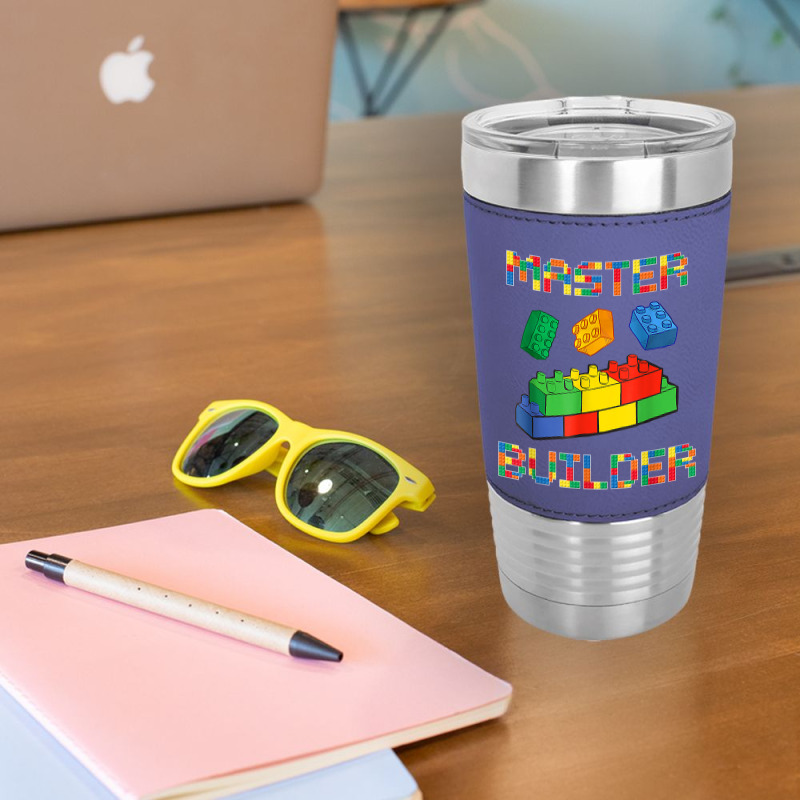 Brick Builder Blocks Building Master Builder Funny Toys Kids T Shirt Leatherette Tumbler | Artistshot