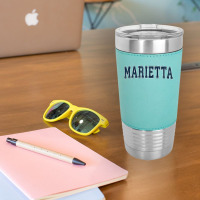 Marietta Georgia Ga Vintage Sports Design Navy Design Leatherette Tumbler | Artistshot