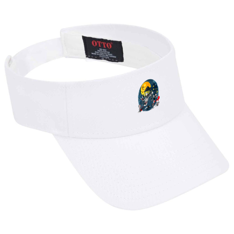 Horror Clubhouse In Park Halloween Spooky Characters Costume Visor Hat | Artistshot