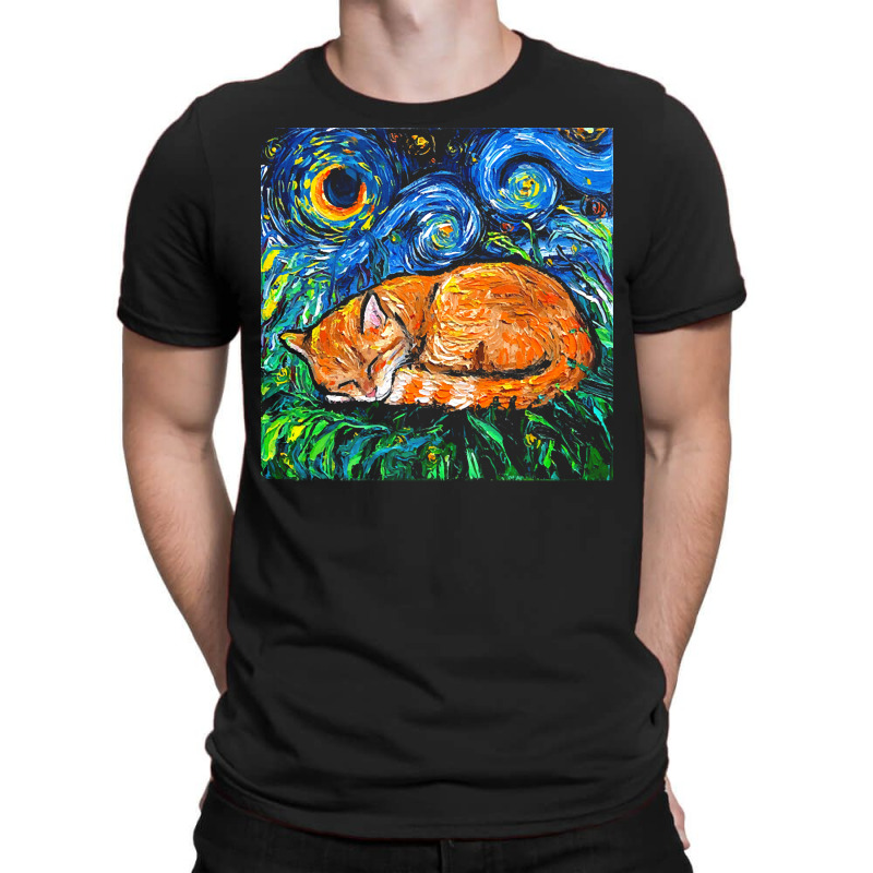 Tabby Cat T  Shirt Orange Tabby Night Full Image T  Shirt T-shirt | Artistshot