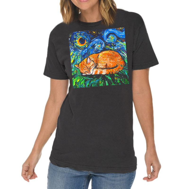 Tabby Cat T  Shirt Orange Tabby Night Full Image T  Shirt Vintage T-shirt | Artistshot