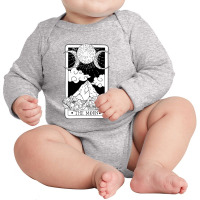 The Moon Tarot Card Long Sleeve Baby Bodysuit | Artistshot