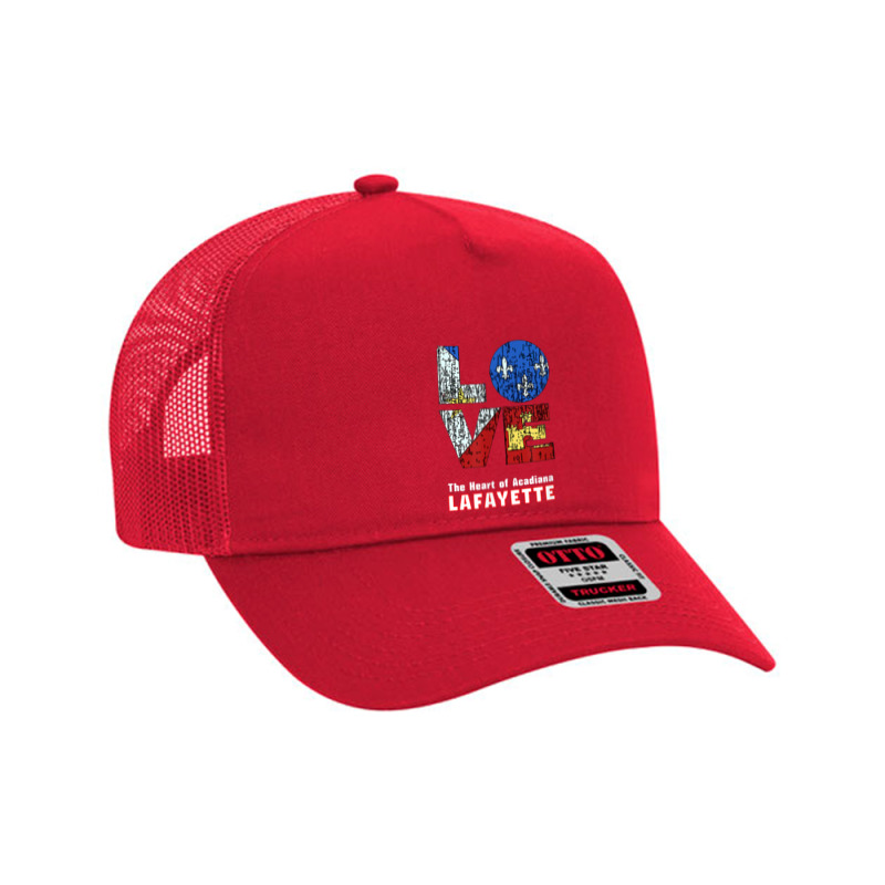 Lafayette   Love   The Heart Of Acadiana Mesh Back Trucker Hat | Artistshot