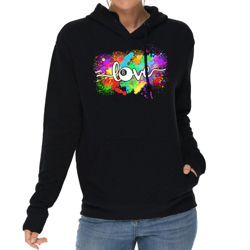 Billiards T  Shirt Billiards Love Colorful Typography Art 8 Ball Pool Lightweight Hoodie | Artistshot