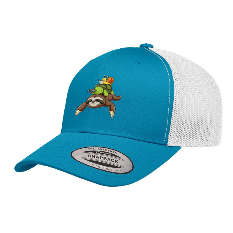 Turtle Lover Turtles Sloth Turtle Snail Funny Sloth Running Ocean Retro Trucker Cap by peafowl | Artistshot