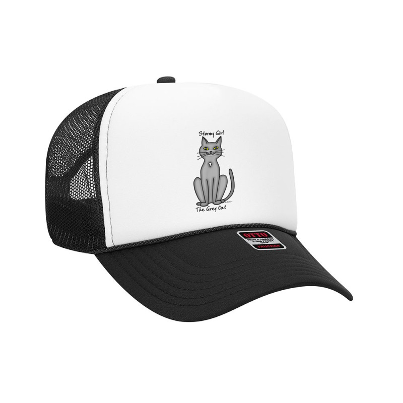 Stormy Girl The Grey Cat Foam Trucker Hat by cm-arts | Artistshot