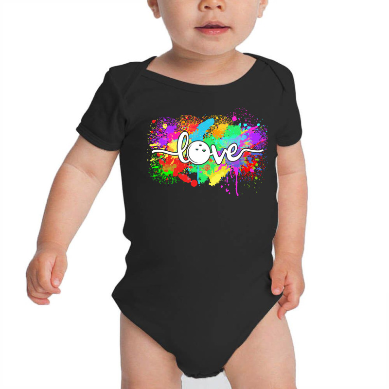 Bowling T  Shirt Bowling Love Colourful Typography Bowler Sport T  Shi Baby Bodysuit | Artistshot