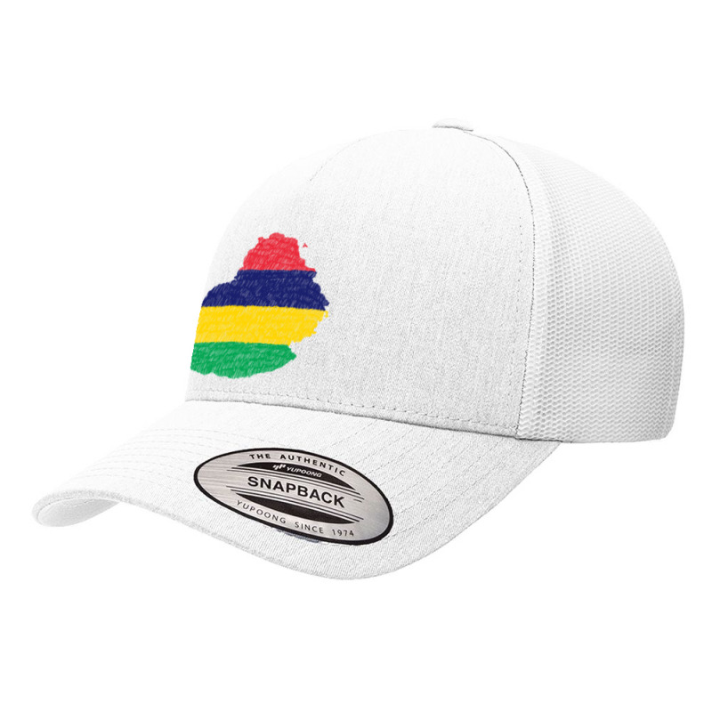 Mauritius Map Flag Drawing Line Art Yupoong Trucker Cap by Erwin Saputra Art | Artistshot