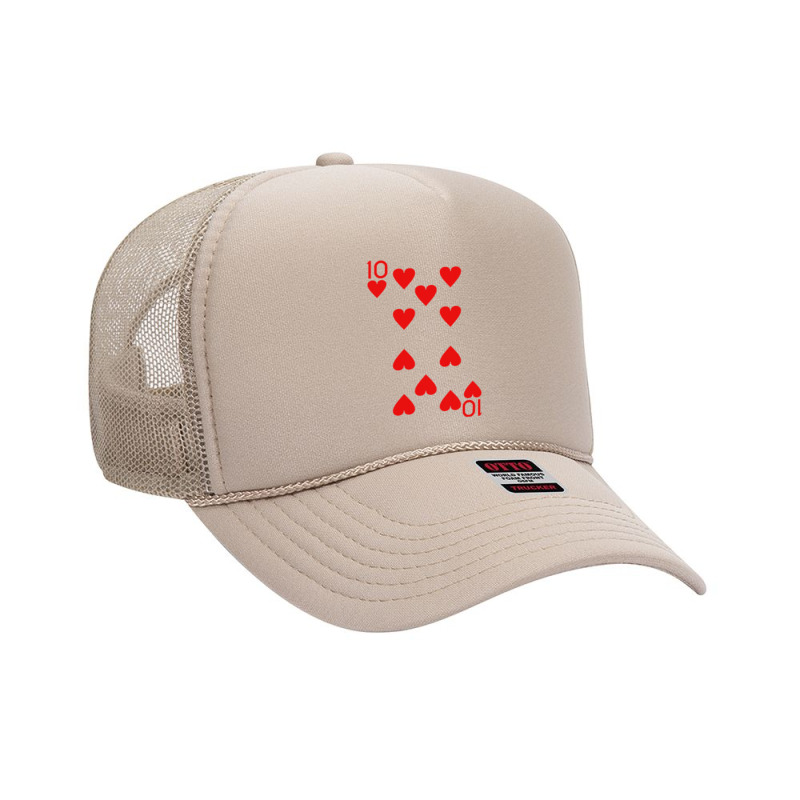 Ten Of Hearts Royal Flush Costume Halloween Playing Cards Foam Trucker Hat | Artistshot