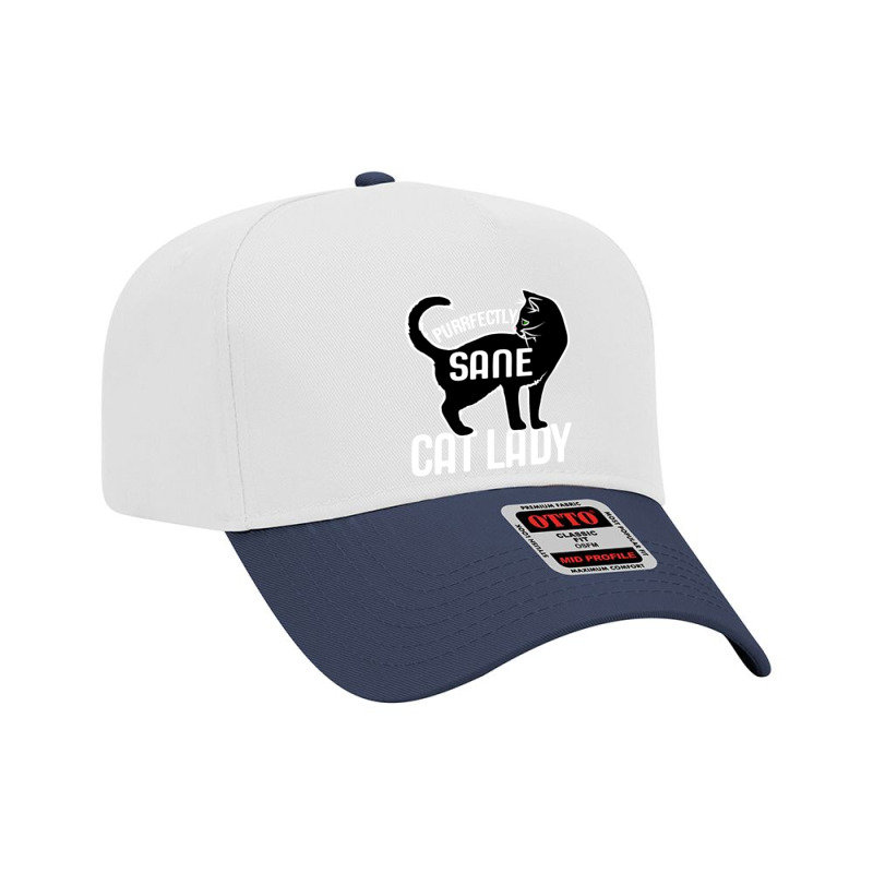 Purrfectly Sane Cat Lady Funny Adjustable Baseball Cap | Artistshot