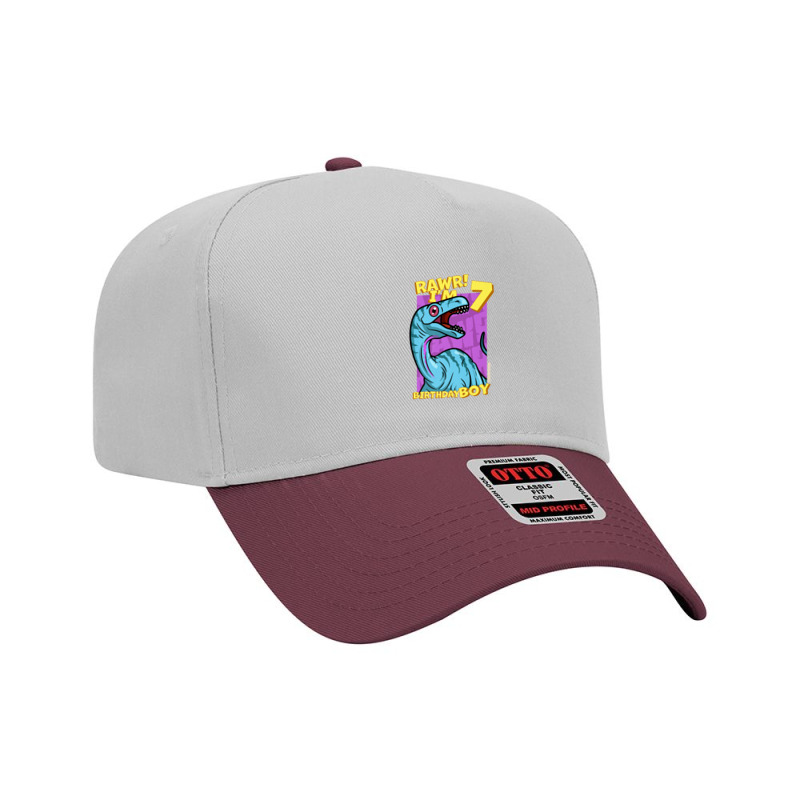 Rawr! I'm 7 Birthday Boys 7th Birthday Dino Noasaurus Adjustable Baseball Cap | Artistshot