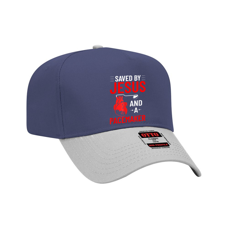 Saved By Jesus And A Pacemaker Heart Disease Awareness Funny T Shirt Adjustable Baseball Cap | Artistshot