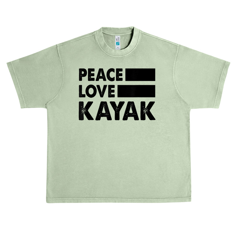 Peace Love Kayak Canoe Kayaking Rower Rowing Paddle Row T Shirt Urban Heavy T-shirt | Artistshot