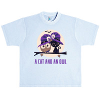 A Cat And An Owl Funny Pet Owner Cute Cutie Catowl Or Owlcat 1 Urban Heavy T-shirt | Artistshot